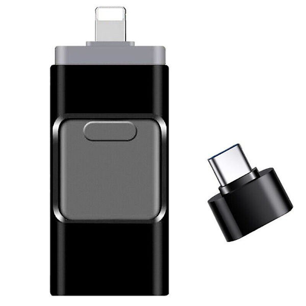 4-in-1 USB I -muistitikku iPhone iPad PC iOS Android -laitteille Black 16G