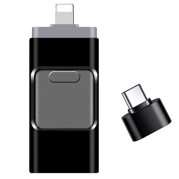 4 In1 USB I Flash Drive Disklagring Memory Stick För Iphone Ipad Pc Ios Android Black 32G