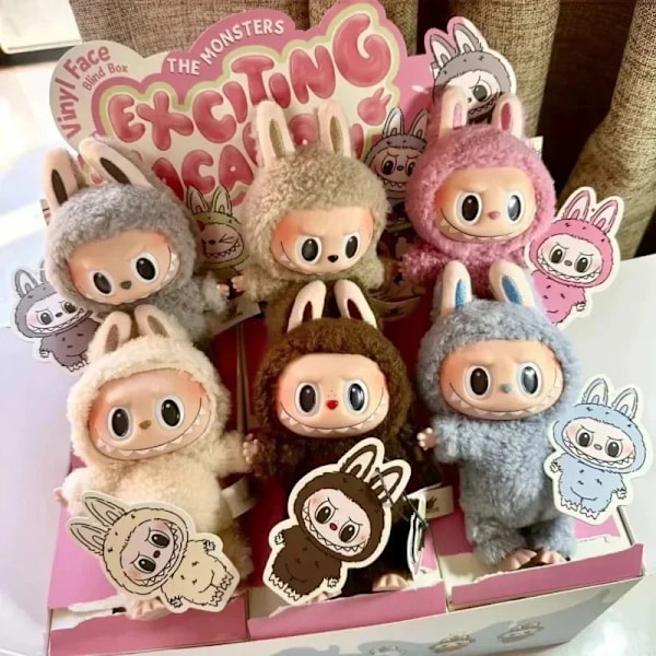 1 stk POP MART Første generasjons LABUBU The Monsters Exciting Macaron Plysjdukker Figur Leker Blind Boxes (Farge Tilfeldig)
