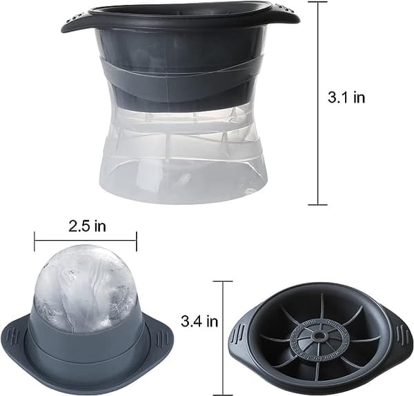 Store sfæriske isbitbrett 6 cm sett med 2 (Blå)
