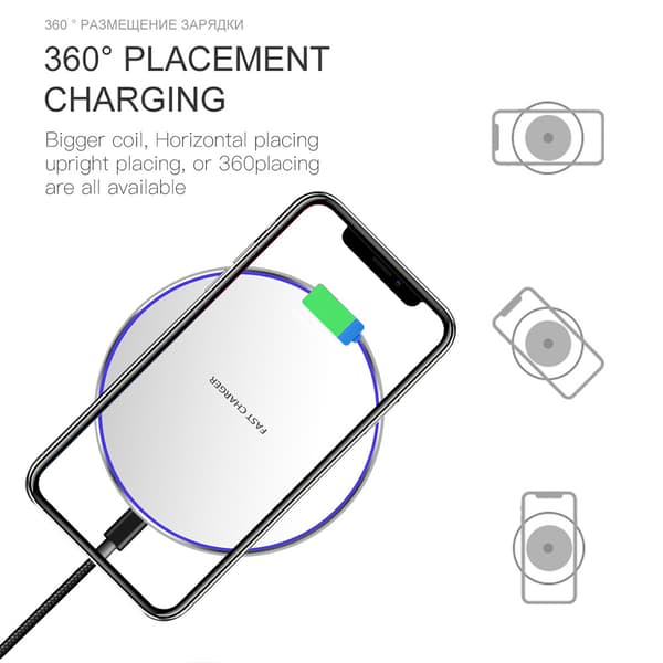 Trådløs Lader Kompatibel med MagSafe til iPhone Samsung.. Sølv