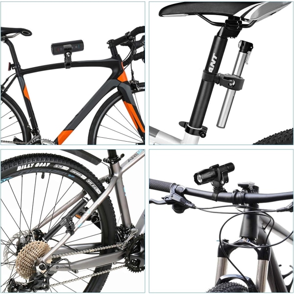 2st cykelljushållare, 360 graders roterande fram/bak cykelstyrklämma, för cykel LED-lamphållare Monteringsklämma Tillbehör
