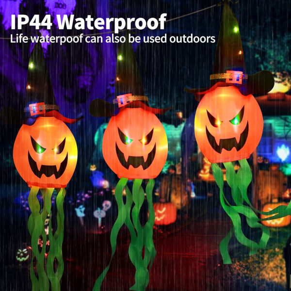 Halloween dekorationsljus 11,5 fot 2 mönster 5 st DIY Hängande Färgglada LED-band Blinkande Bubble Pumpkin String Lights