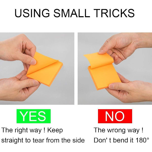Anteckningar Sticky Notes i 6 ljusa färger, 76 X 76 mm 100 ark/Pad (rosa)