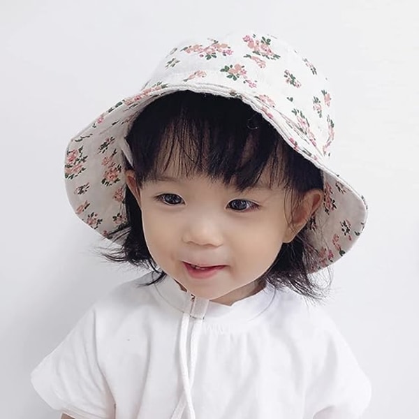 Unisex Bucket Hat Baby Kid Solhatt Fiskarhatt Flicka Pojke Bucket Hattar Strandhatt Visir 12-24 månader