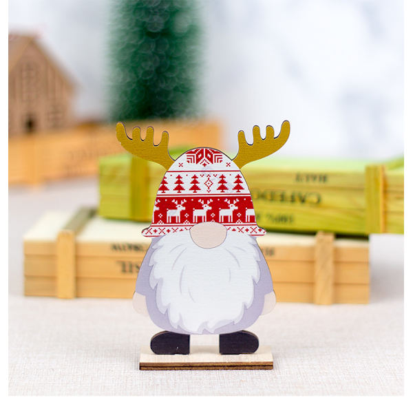 1 stycke juldekorationer Ansiktslösa gamla mansdekorationer i trä