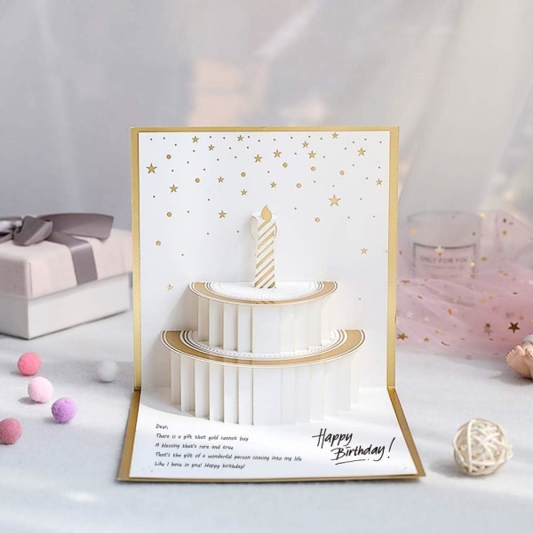 Födelsedagskortpresent till dina föräldrar, vänner och älskare, 3D-popup-hälsningskort (grattis på födelsedagen)