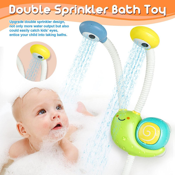 Dowellin badleksaker för baby , uppgradering elektrisk dusch baby Dubbel sprinklerbadkar vattenleksaker för förskolebarn 18 månader och uppåt