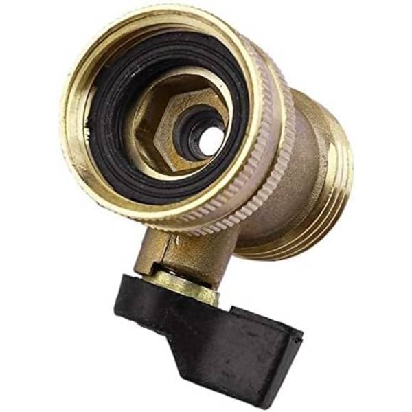 Messing Havevandslange Afspærringsventil, 3/4' Gevind Kugleventil Afspærringsslangeadapter (1 pakke)