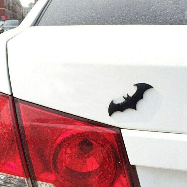 1X Kromi Metallinen Badge Emblem Batman 3D Auton Takamerkki Logo Tarra Lisätarvikkeet (Musta)