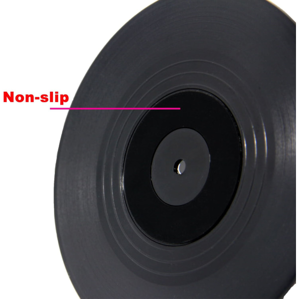 6 ST Underlägg Vinyl Disc Underlägg för drycker - Bordsskydd förhindrar möbelskador