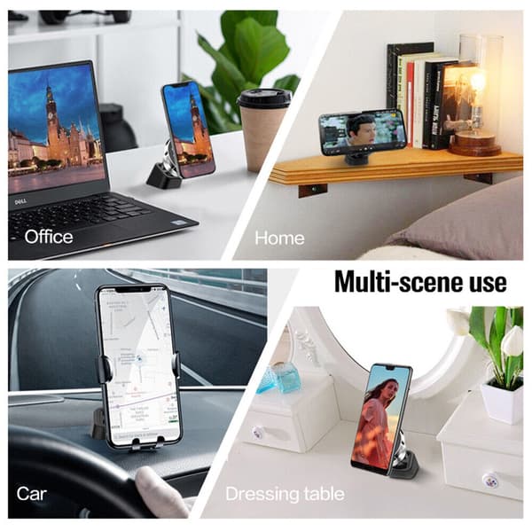 1 stk. Universal Tilbehørsstander Base Dashboard Mount til Luftventil Biltelefonholder, sort