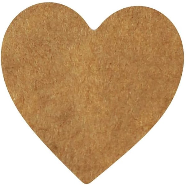 Naturliga Kraft Brown Heart Stickers, 25 mm 1 tum Alla hjärtans dag-etiketter 500-pack