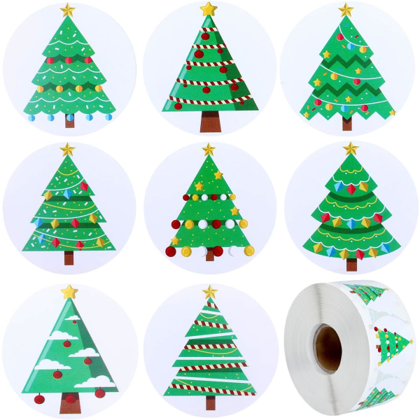 1000 stycken julgransrullklistermärken Jullovsdekaler för juldekorationer, gör-det-själv hantverk, scrapbooking