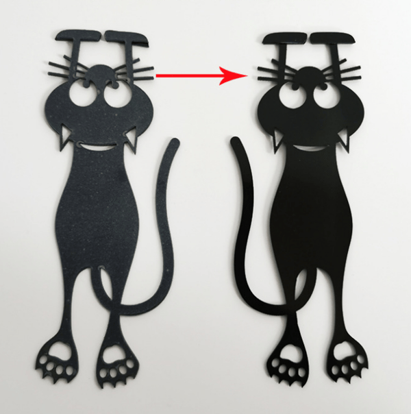 5 svarta utskurna kattbokmärken