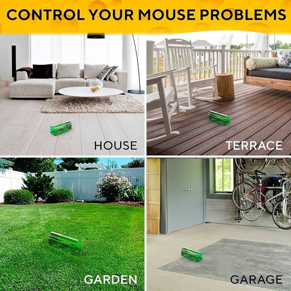 Humane No Kill Live Catch and Release Mouse Traps, Reusable with Cleaning Brush - 2 Pack green