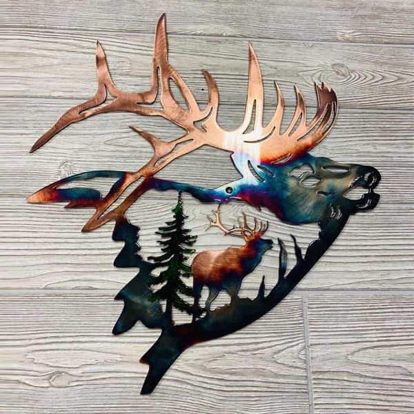 1st rustik metall älg/anka väggdekorationer lodge jakt de