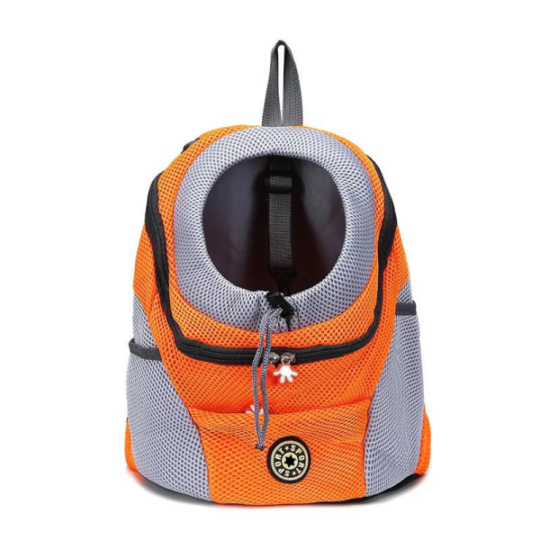 Hundväska Husdjursryggsäck Bärbar ryggsäck, Bröstväska som andas för hund (orange-M)