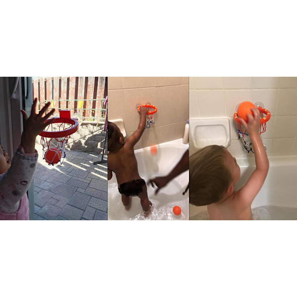 Baby badelegetøj sjov badeværelse basketballkurv - mini sugekop basketball badelegetøj