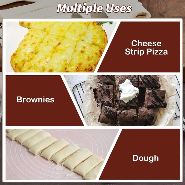 5-hjuls kakepyntkutter i rustfritt stål, utvidbar pizzaskjærer, slitesterk deigkutter, multi-rund brownies ravioli kakedeler, bakekutterrulle