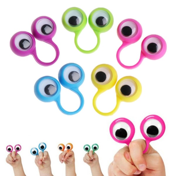 72 delar ögon fingerdocka ögon ringleksak Googly ögonglobsring för barn festleksak