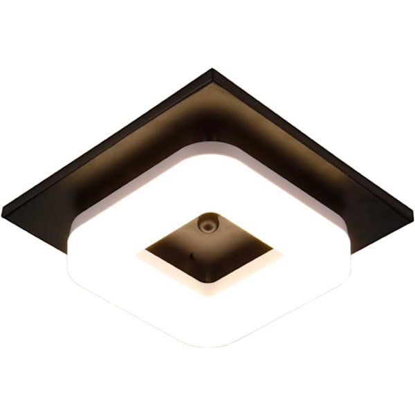 12W LED Loftlampe, Nem at Installere Hvidt Lys Moderne Sort Firkantet Overflademonteret Lys Lampe