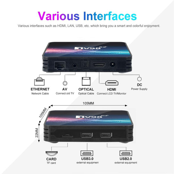 Ny uppgradering TV98 H313 Smart Set-Top TV-box Quad Core 4K Media Android 12.1 Gadget Core Smart Set-Top Box 5G WiFi Netflix 4K Media Player 1+8G