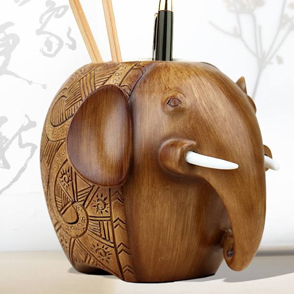 Resin Elefant Penholder Kreativ Penholder Skrivebordsartikler