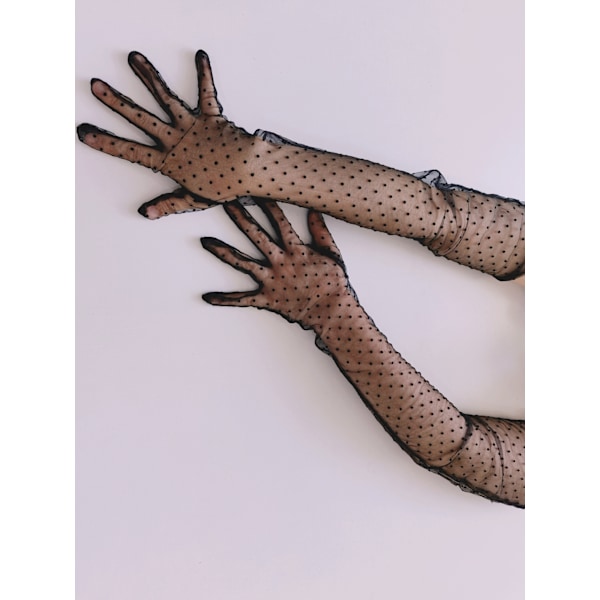 Mesh för kvinnor - Operahandskar Spetshandskar Långa Tyllhandskar Stretchy Polka Dot Tea Handskar