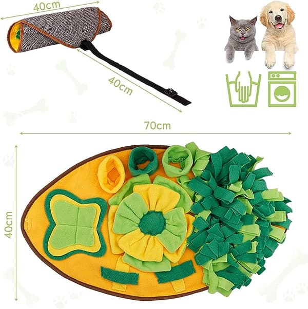 Snusematte 70*40cm Hundeoppdragere Puslespill Gravematte Sakte Fôring Smart Leke Hund Snusematte Stressreduserende Sammenleggbart Teppe Sklisikkert-Vaskbart