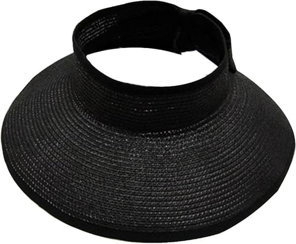 Dam UPF 50+ bred brättad roll-up halm solhatt Solskydd