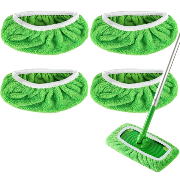 Återanvändbara mikrofibermoppdynor för Swiffer Sweeper Mop - torra sop- och våtmoppdynor för hushållsrengöring  - 4-pack