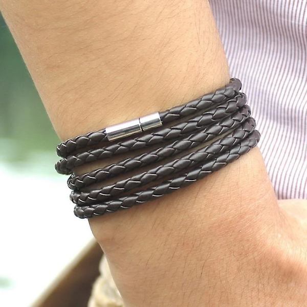 Retro Wrap Langt Læderarmbånd, Herrearmbånd
