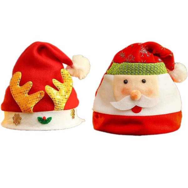 2-delad julhatt - julhatt för vuxna och barn (Golden Wood + Jultomten)