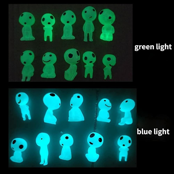 10st Random Light Up Princess Mononoke Tree Elf Dolls, Glow in the Dark Figurines, Resin Gnome Garden Statue, Micro Landscape, Doll Accessories, Spir