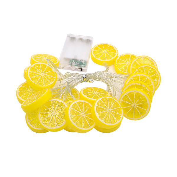 LED Citronskiva Ljusslinga Fruktformad Lykta Barnrum Dekorativ Strängljus Batteri Ljus Orange Lime - Gul Citronskiva, USB Model Al