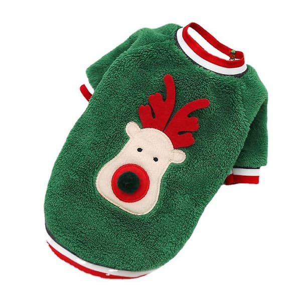 2 Søde Fransk Bulldog Kæledyrs Julekjoler til Jul, Julebamse Efterårs- og Vintertøj Baobao(M)