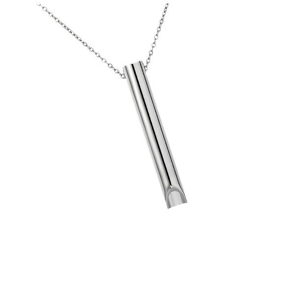 Halsband i rostfritt stål för mindful andning, verktyg för ångestlindring, ångesthalsband, halsband för ångest, stress, panikattacker och meditation stål
