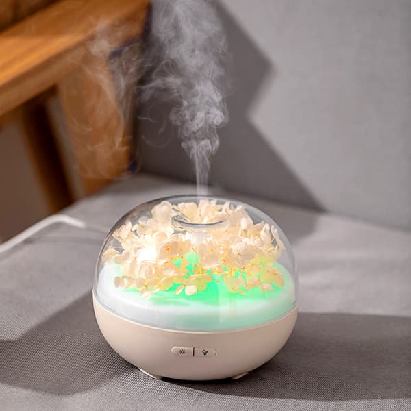 Forever Flower Luftfuktare LED Nattlampa Aromaterapi Diffuser (Beige)
