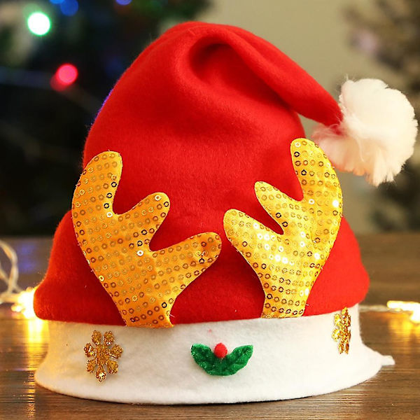 2-delad julhatt - julhatt för vuxna och barn (Golden Wood + Jultomten)