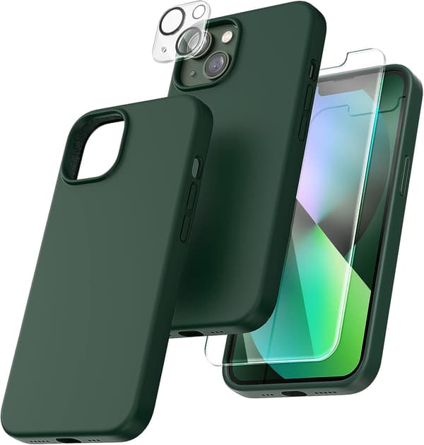 [5 i 1] för iPhone 13- case, med 2-pack skärmskydd + 2 Pa