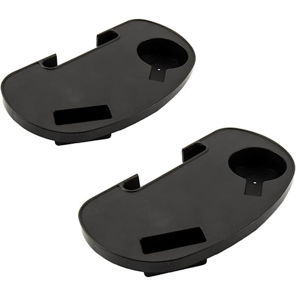 2 stk. Oval Zero Gravity Stol Kopholder, Clip-on Side Lænestol Kopbord, Zero Gravity Liggestol Kopholder Bakke med Mobiltelefon Slot - Sort
