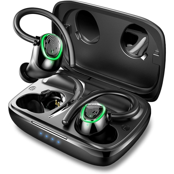 Sport Bluetooth hörlurar, Bluetooth 5.1 trådlöst stereoljusreducerande headset, IP7 vattentäta trådlösa hörlurar med 50 timmars batteritid, inbyggd