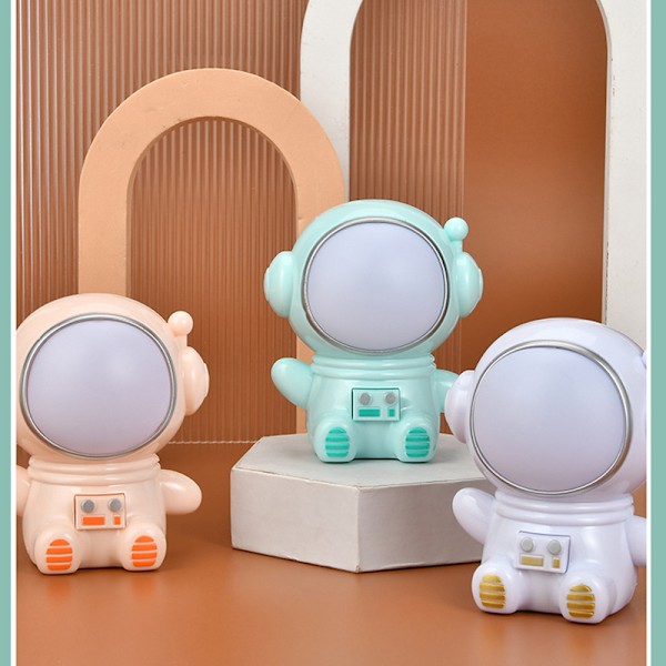 Astronaut Natlampe LED Farverig Farveskiftende Sengelampe USB natlampe (orange)