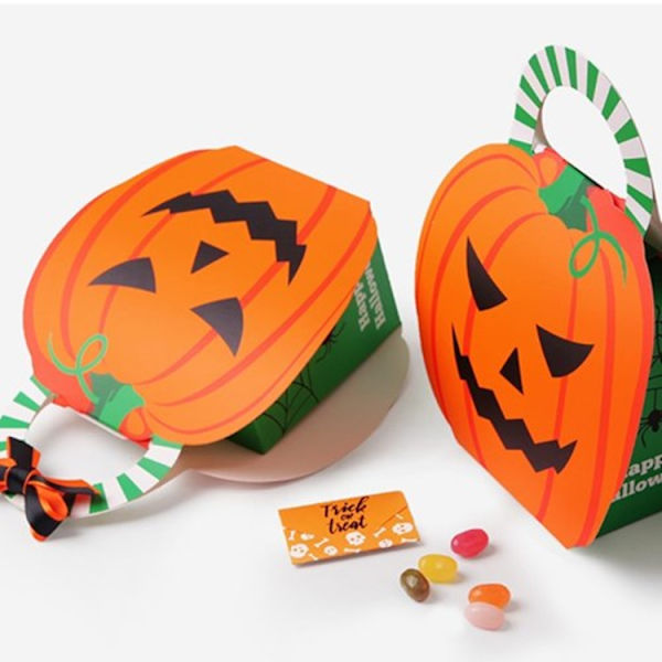 Halloween pumpa spöklik form godis kartong plats bärbar present kartong förpackningslåda Pumpkin Shape+Ghost Shape