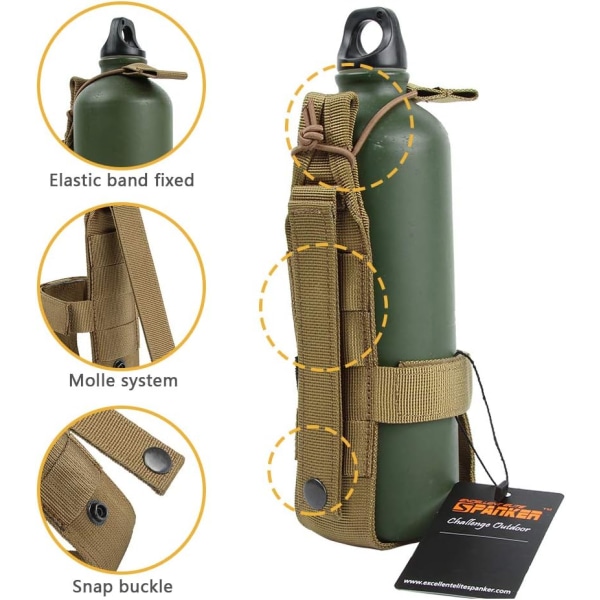 Tactical Military Portable Bälte Flaskhållare Pouch Molle Justera EDC Vattenflaskhållare för Jakt Promenad Löpning Resa