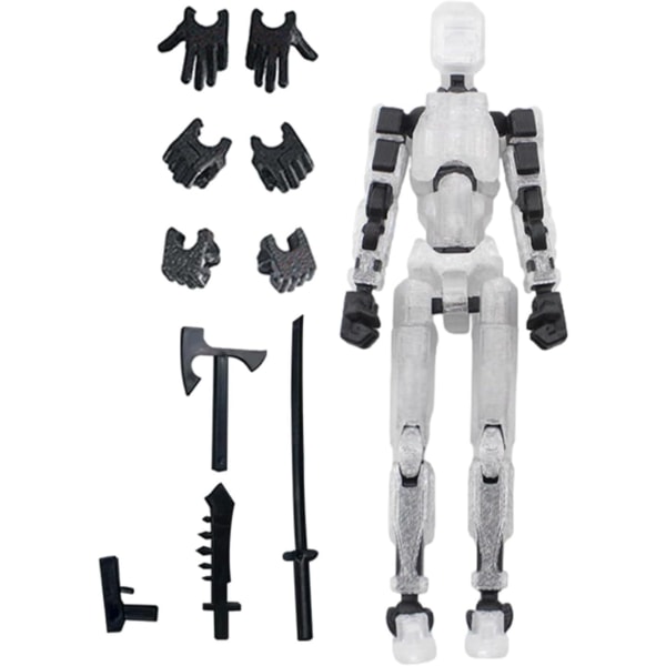 T13 Action Figure, Titan 13 Action Figure, Robot Action Figure, 3D Printed Action[HK] white