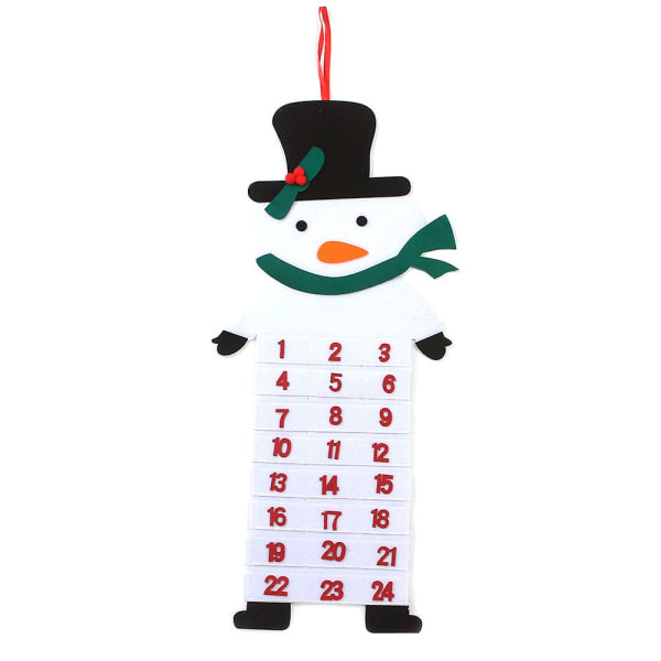 Juladventskalender 24 fickor Santa Älg Snowman Snowman Ornament