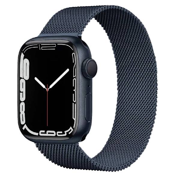 Mesh-klokkereim i rustfritt stål for menn og kvinner, egnet for Apple Watch 7 Milan-reim (Sølv 38/40/41mm)