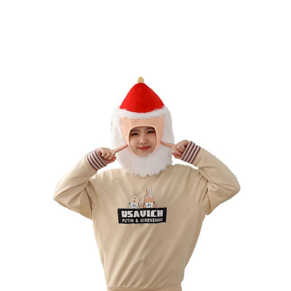 Santa Claus Hat Hooded Cartoon Rolig söt plyschleksak